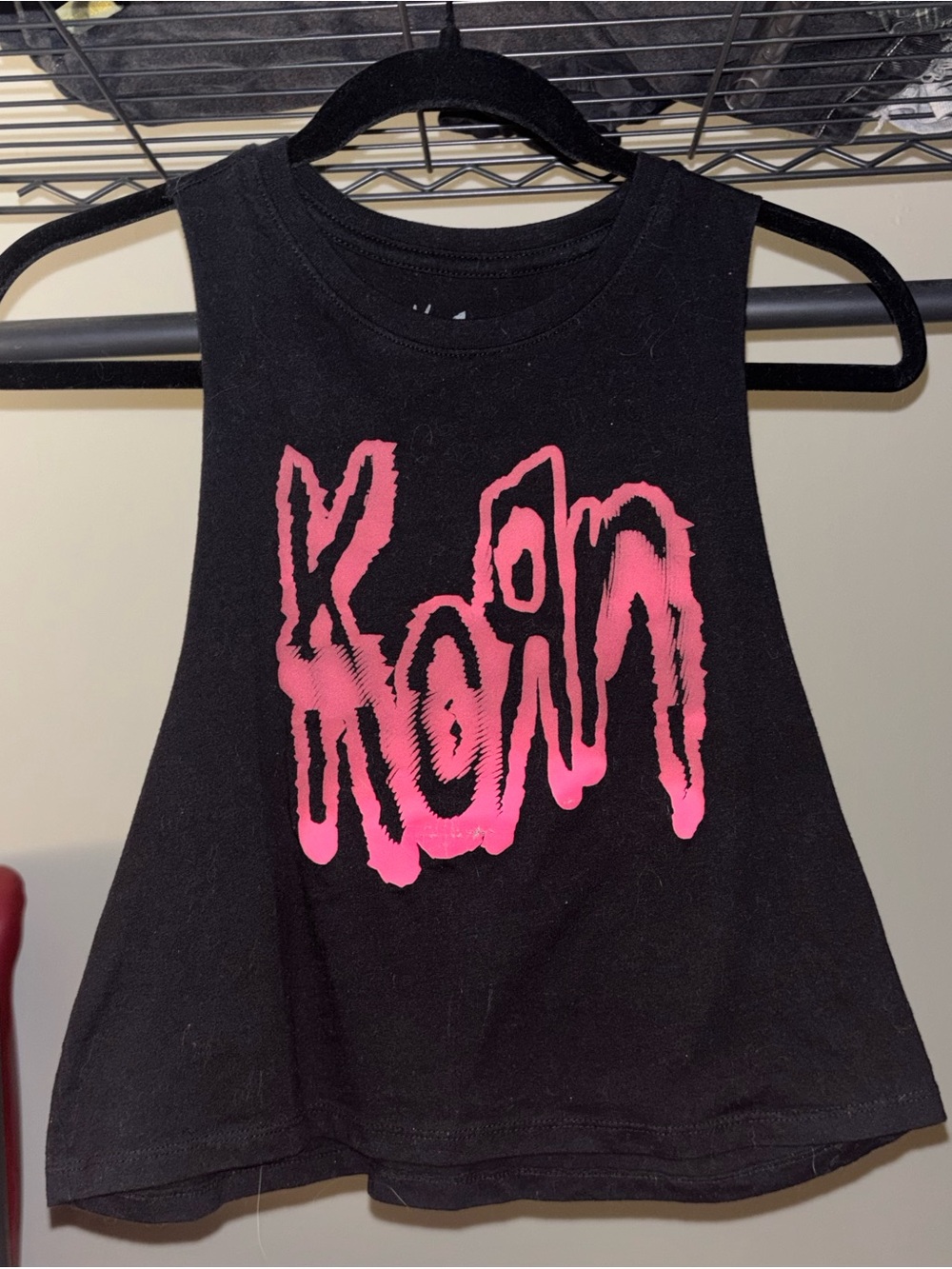 Korn Original Black Crop Tank Top Sleeveless Shirt Size Small